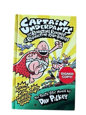 Dav Pilkey Hardcover Captain Underpants Booki-Signed Copy-GUC
